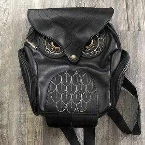 Faux Leather Owl Backpack